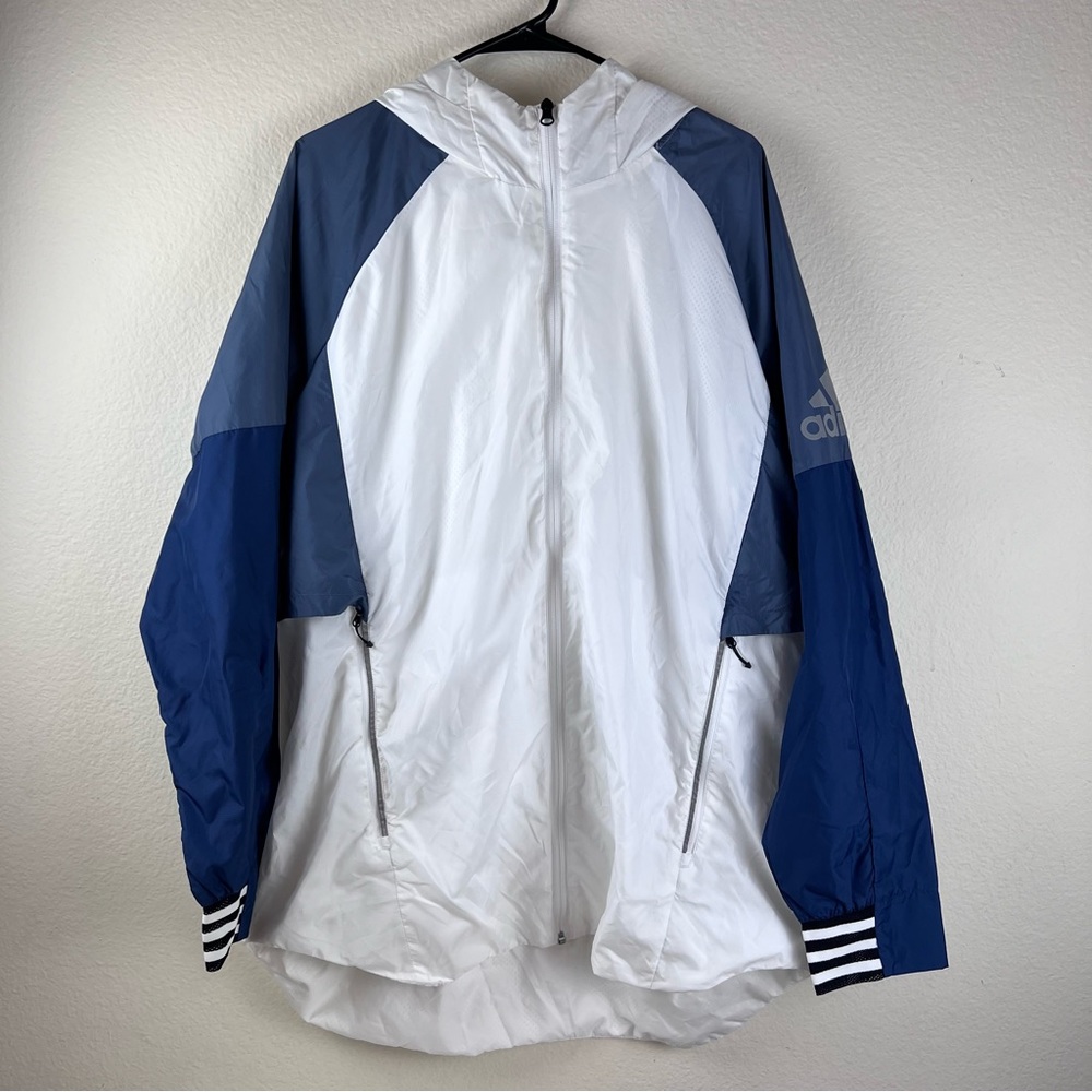 Adidas Mens Windbreaker Rain Jacket Size XL EUC